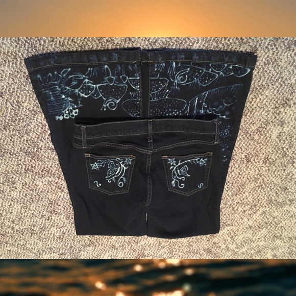 Custom Cottagecore Bleach Gap Jeans - Picture 3 of 4